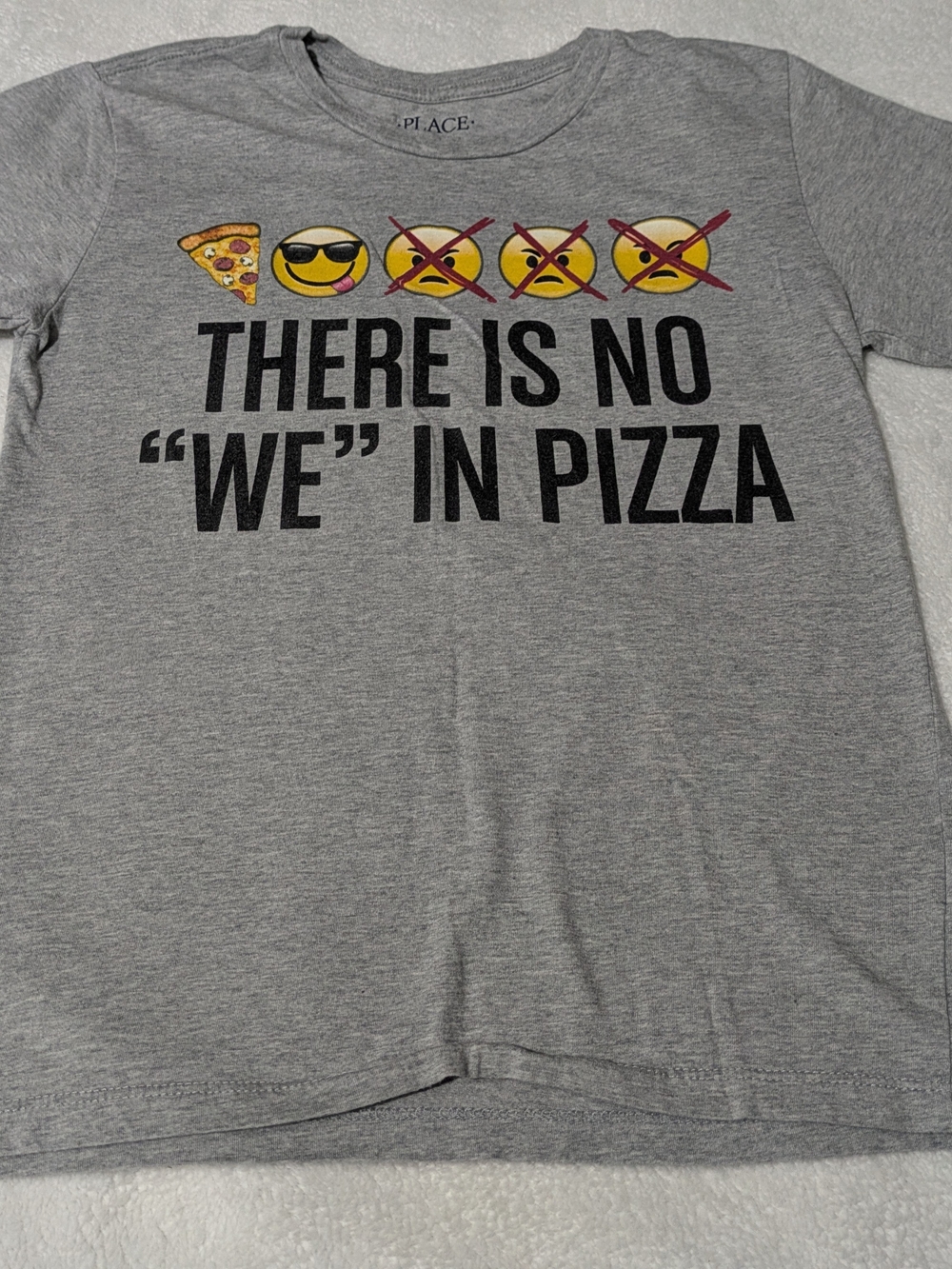 The Place Kids' Gray 'There Is No "We" In Pizza' Graphic Tee